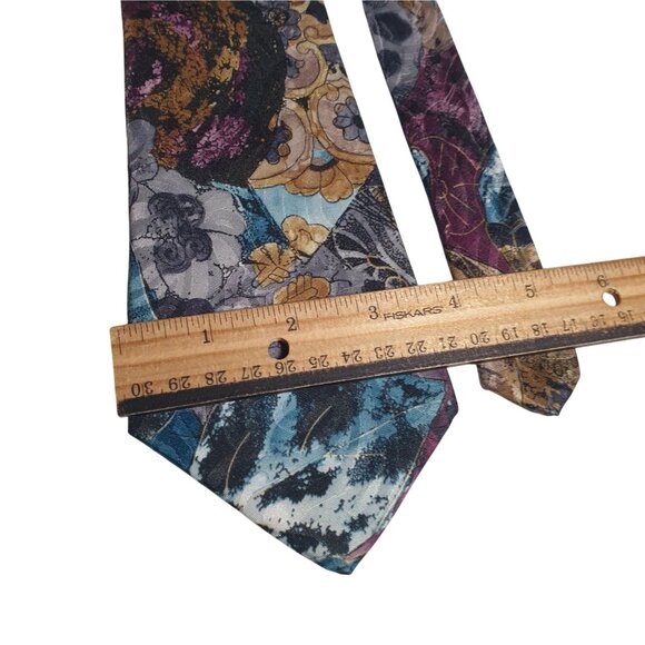 Van Heusen Editions Floral Abstract Pattern Necktie Vintage Men Polyester Gift - Picture 3 of 5